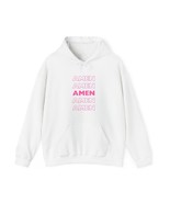 &quot;Amen&quot; Faith Hoodie - Unisex Pullover Sweatshirt (Pink Accent) - $38.62+