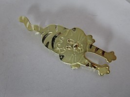 Gold Tone Satin Finish Whimsical Cat Brooch Pin vintage - £15.52 GBP