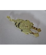 Gold Tone Satin Finish Whimsical Cat Brooch Pin vintage - £15.52 GBP