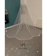 1 tier glitter wedding veil with sparkle lace edge with comb - €47,02 EUR+