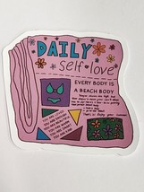 Daily Self-Love Cartoon Newspaper Sticker Decal Multicolor Cool Embellishment - £1.82 GBP