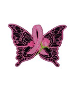 Awareness Ribbon Breast Cancer Butterfly 8 Embroidered Iron On Patch 3.8... - $203.76 MXN