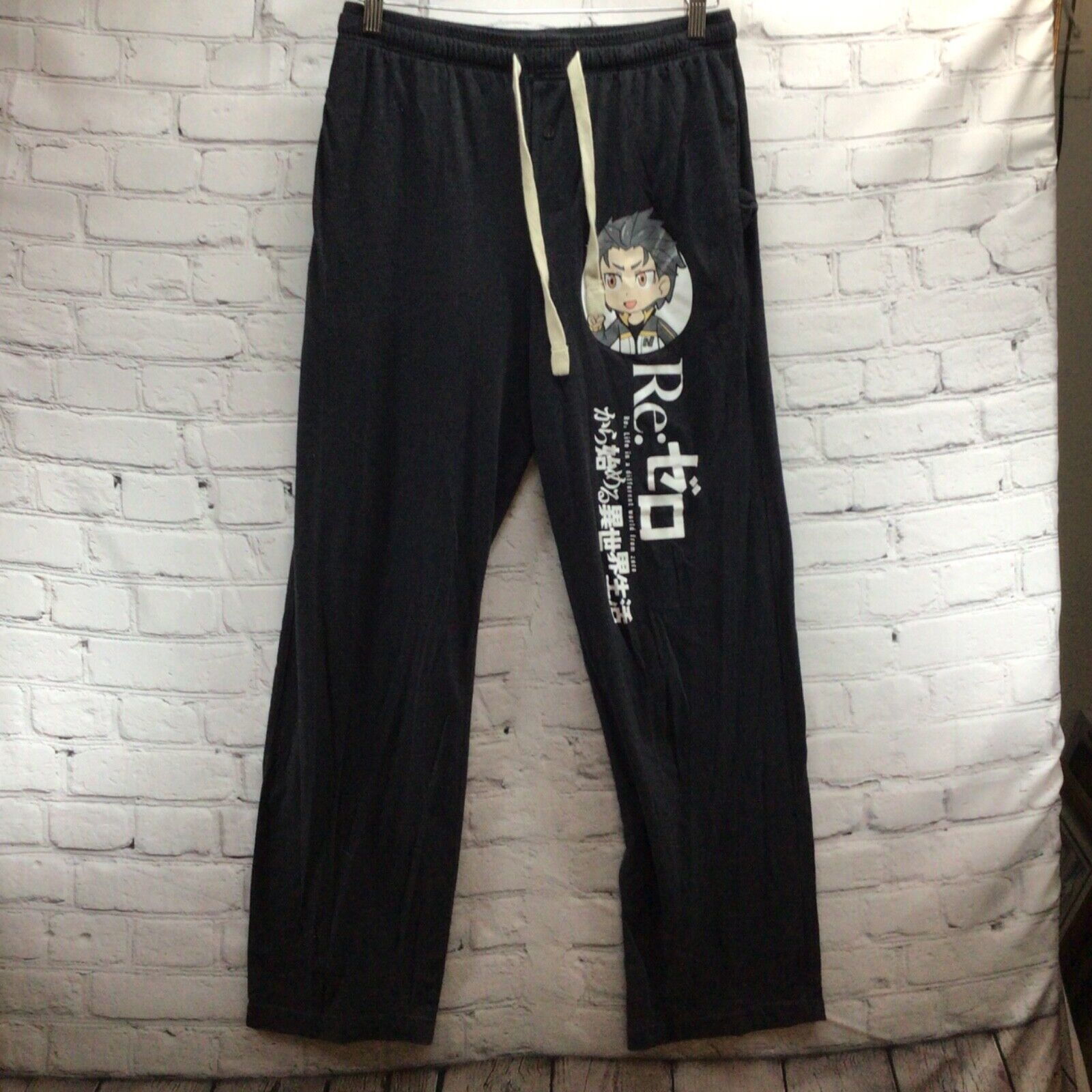 Primary image for Crunchy Roll Re: Zero Pajama Pants Loung Womens Sz S Gray Drawstring Cotton