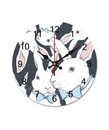 Mondxflaur White Rabbit Wall Clock Non-Ticking Sweep Movement for Living... - $27.42 CAD+