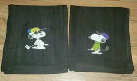 Snoopy &amp; Joe Cool Snoopy Golf Towel Set 16x18 Black  - £22.57 GBP