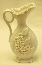 Lenwile Ardalt Artware Vase Pitcher 3D Floral Designs Spaghetti Trim Japan N0119 - £31.84 GBP