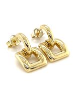 Tiffany &amp; Co. 18k Yellow Gold Biscayne Square Drop Stud Earrings Gorgeous! - $2,376.00