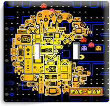 Video Game Theme Pac Man Arcade Board 2 Gang Light Switch Wall Plates Room Decor - £12.78 GBP