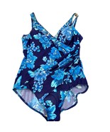 Miraclesuit Floral Swim Top Blue Size 16 Womens One-Piece Swimsuit Slimm... - €33,54 EUR