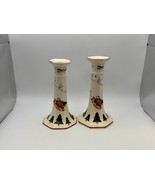 Pair of Mason&#39;s CHRISTMAS VILLAGE Candlesticks Made in England - €55,75 EUR