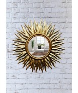 Mirror Round Sun -Makeup Mirror- Brass Resin Art Deco Style Gift Idea - $67.00