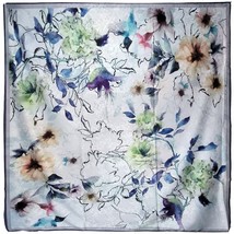 NWT Silk Scarf 53&quot;x53&quot; Super Large Square Shawl Wrap S2233 Xiang Yun Sha - £39.16 GBP