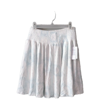 BP Skirt Ivory Blue Bandana Mix Print Women Size Small Pockets Pull On Knit - $24.76
