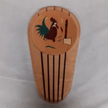 Wooden Wall Mount Knife Block Knife Holder Rooster MCM 9&quot; Tall x 5&quot; Wide - $24.95