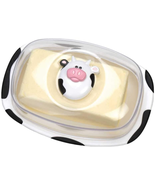 Moomoo Butter Dish Plastic White And Black NEW - £14.11 GBP