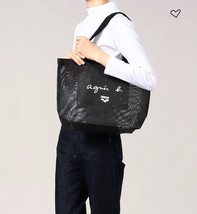 agnes b. arena/collaboration mesh tote 40cm x 30cm x 13cm Novelty black - $56.00