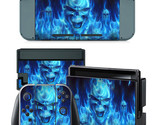 For Nintendo Switch Console &amp; Joy-Con Controller Vinyl Skin Blue Flame S... - £9.59 GBP