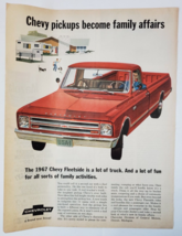 1967 Chevy Fleetside Vintage Print Ad Chevy Pickups Become Family Affairs - £11.75 GBP