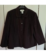 Womens Petites Plus 22PW Jones NY Burgundy/Black Wool Blend Button-Up Ja... - $717.99 MXN