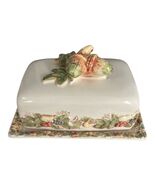 Vintage Autumn Ceramic Butter Dish with Acorn and Oak Leaf Lid - $21.60