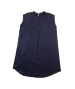NWT Eileen Fisher Mandarin Collar in Ink Fine Tencel Jersey Henley Dress PS - £48.10 GBP