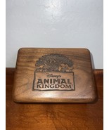 Disney&#39;s Animal Kingdom Park Laser Carved Keepsake Trinket Display Wood Box - $38.27 CAD