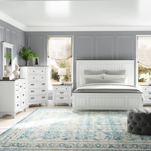 Withyditch Wood Bedroom Set with Shiplap Panel King Bed, Dresser, Mirror, Two Ni - £3,224.41 GBP