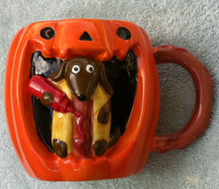 Halloween Pumpkin with cannibal dog large coffee mug - £20.09 GBP