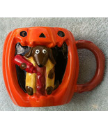 Halloween Pumpkin with cannibal dog large coffee mug - $25.00