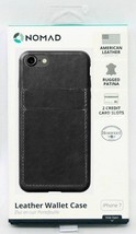 New Nomad I Phone 7 Plus + Gray Leather Wallet Case 2 Card Slot Patina Modern - £7.63 GBP