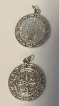 Saint Benedict Laser Image, Silver tone Medal 1&quot; Diam., New, #4 - $5.60 CAD
