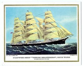 Pan American World Airways Menu Clipper Ship Three Brothers 1970's Maxim... - $17.80