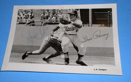 Steve Garvey Autographed Dodgers Baseball Photo Vintage 1970&#39;s Walter Alston - £63.03 GBP
