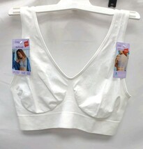 Women's Hanes XL Cozy Seamless Pullover Cool Comfort Wireless Bra White MHG196 image 2