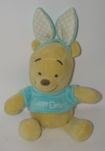 Disney Baby Winnie The Pooh Happy Easter Plush Teal Shirt 14&quot; Stuffed Toy - $9.90