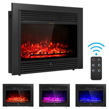 Christmas 28.5" place Electric Embedded Insert Heater Glass Log Flame Remote - £210.88 GBP