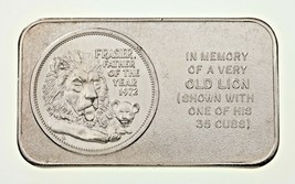 1973 FRASIER LE LION Pioneer Bar D&#39;Art En Argent 1 oz. - $76.36