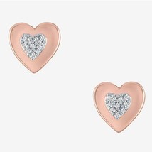 Diamante Naturale di Contorno Orecchini a Lobo Grappolo IN 14K Oro Rosa Placcato - £148.94 GBP