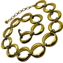 Vintage TRIFARI Necklace Oval Gold Tone Links 17” - £48.17 GBP