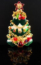 Huge Designer Christmas tree brooch enhancer - Lunch at the Ritz couture jewely - £155.87 GBP