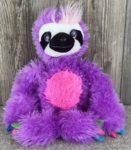 Wild Republic Sloth Purple/Pink Multi-Colored Toes Plush Stuffed Animal 15&quot; - £11.90 GBP