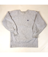 Vintage 90s Champion Reverse Weave Gray Crewneck Sweatshirt Size Large USA - $1,128.00 MXN