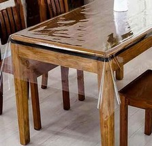 Waterproof PVC Transparent Clear Dining Table Cover Tablecloth Us - £25.59 GBP