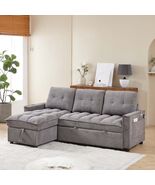 Reclining L-Shape Sofa Bed w/ USB-C Charging, Storage &amp; Organizer - $11,333.33 MXN