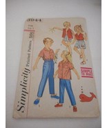Vintage 1950s 3944 Simplicity pattern unisex kids outfit sz 5 - $20.00