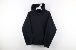 Vintage 90s Streetwear MensSize Small Faded Blank Hoodie Sweatshirt Black - £44.53 GBP