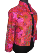 Women&#39;s Pink Multi Bright Bold Floral Patchwork Jacket Size M - £77.21 GBP