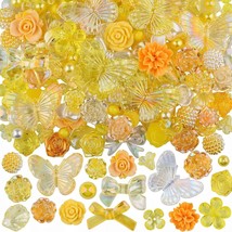 Resin Cabochons Butterfly Slime Charms Yellow Orange Bulk Assorted Lot 3... - £23.51 GBP