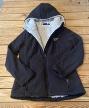Reebok Women’s Full Zip Sherpa Lined hooded jacket size M Black R10 - £18.04 GBP