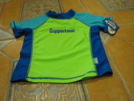 Boy&#39;s Youth Coppertone 4 swim rash guard shirt neon NEW premium sun prot... - $10.29